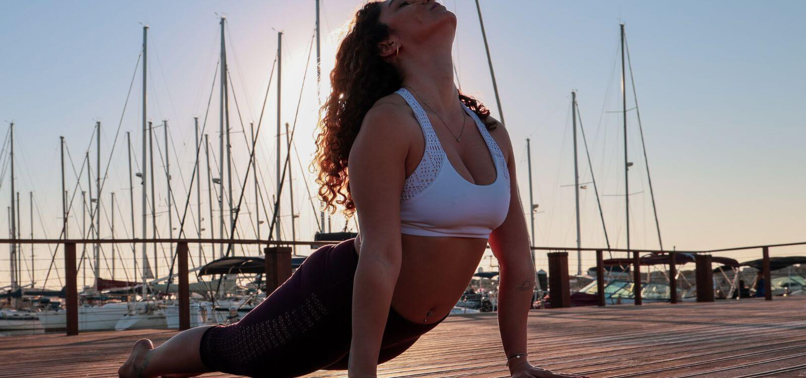 woman doing backbend yoga for energy
