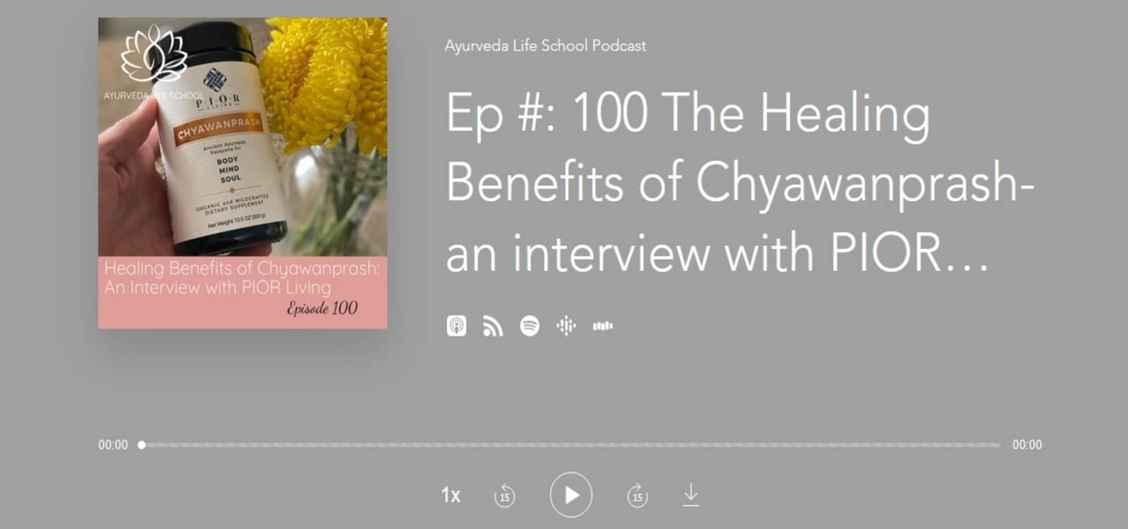 Ayurveda Life School Podcast Interview with PIOR Living