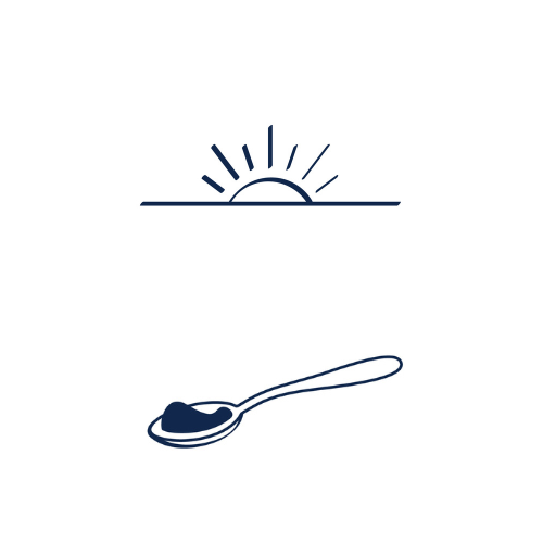 An illustration of a spoonful of ghruta ghee in the sunshine