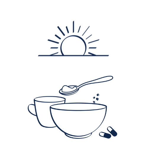 An illustration of a spoonful of ghruta ghee used in cereal and coffee