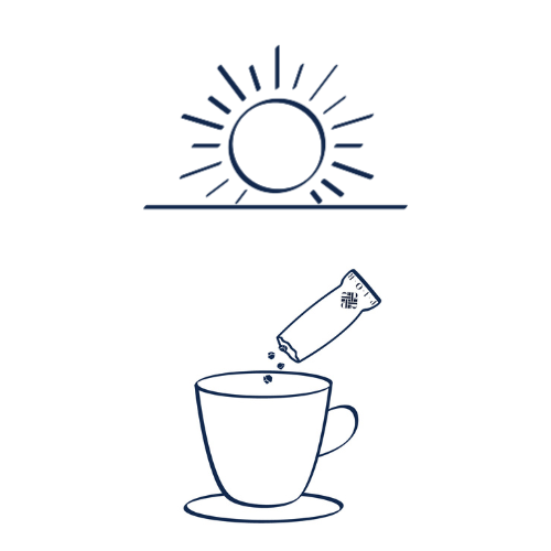 An illustration of bamboo salt being used in tea