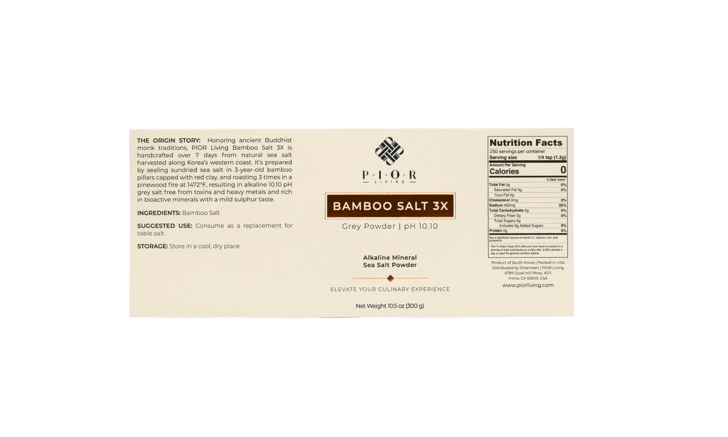 Bamboo Salt 3x Powder Label | PIOR Living