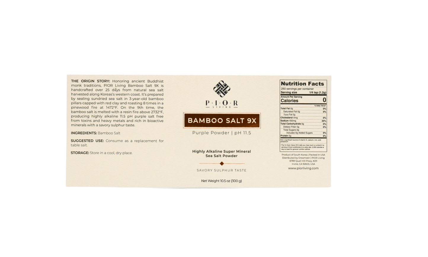 Bamboo Salt 9x Powder Label | PIOR Living