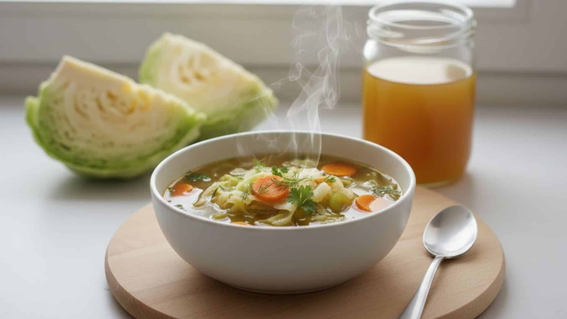 bone broth cabbage detox soup
