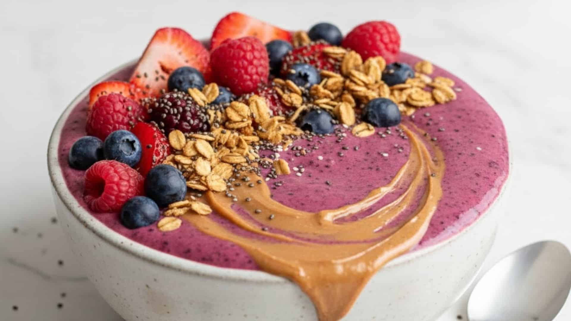 high protein smoothie bowls using pea protein or soy yogurt