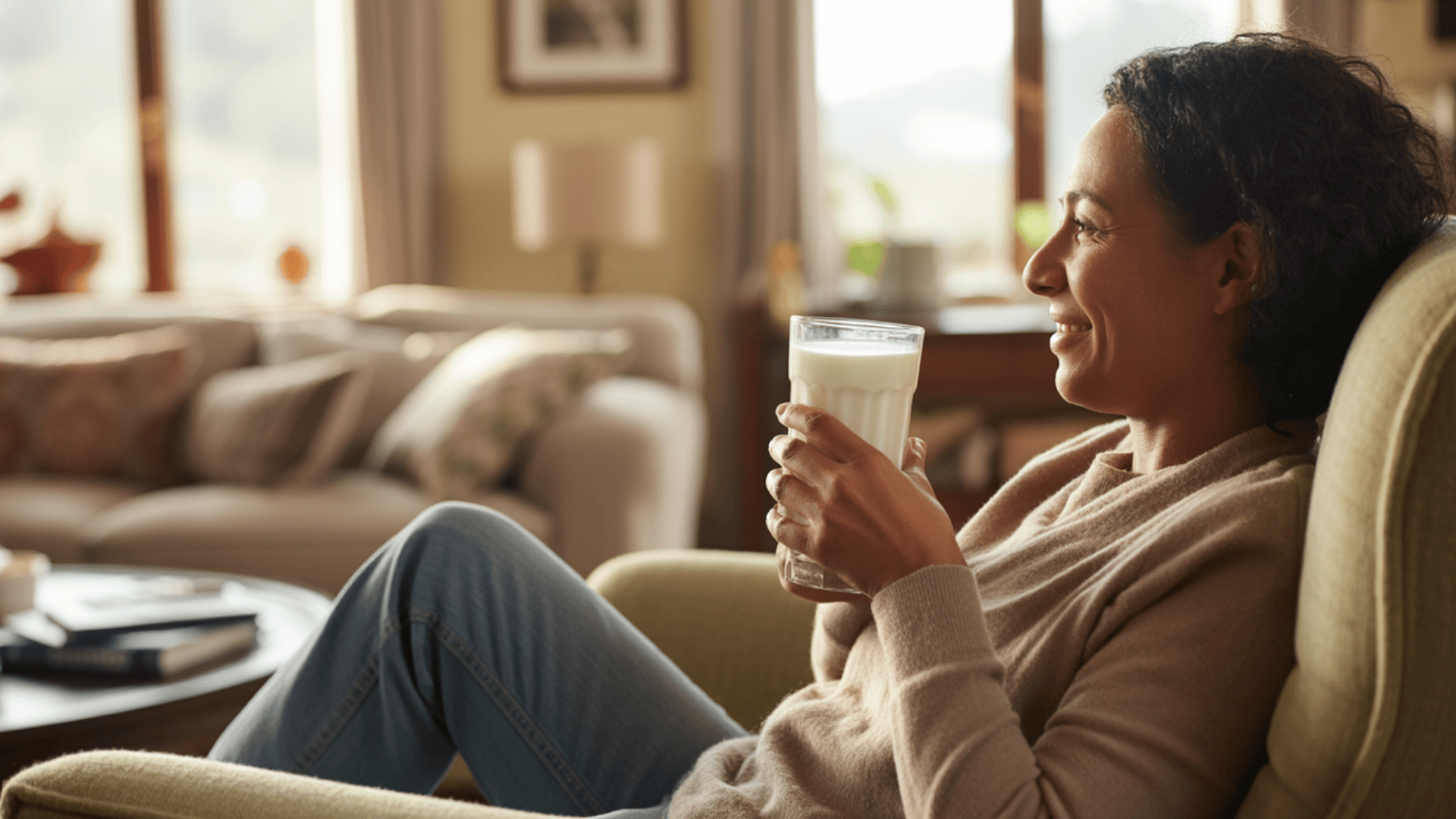 someone drinking milk