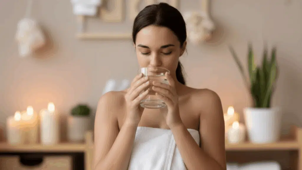 drinking water after massage