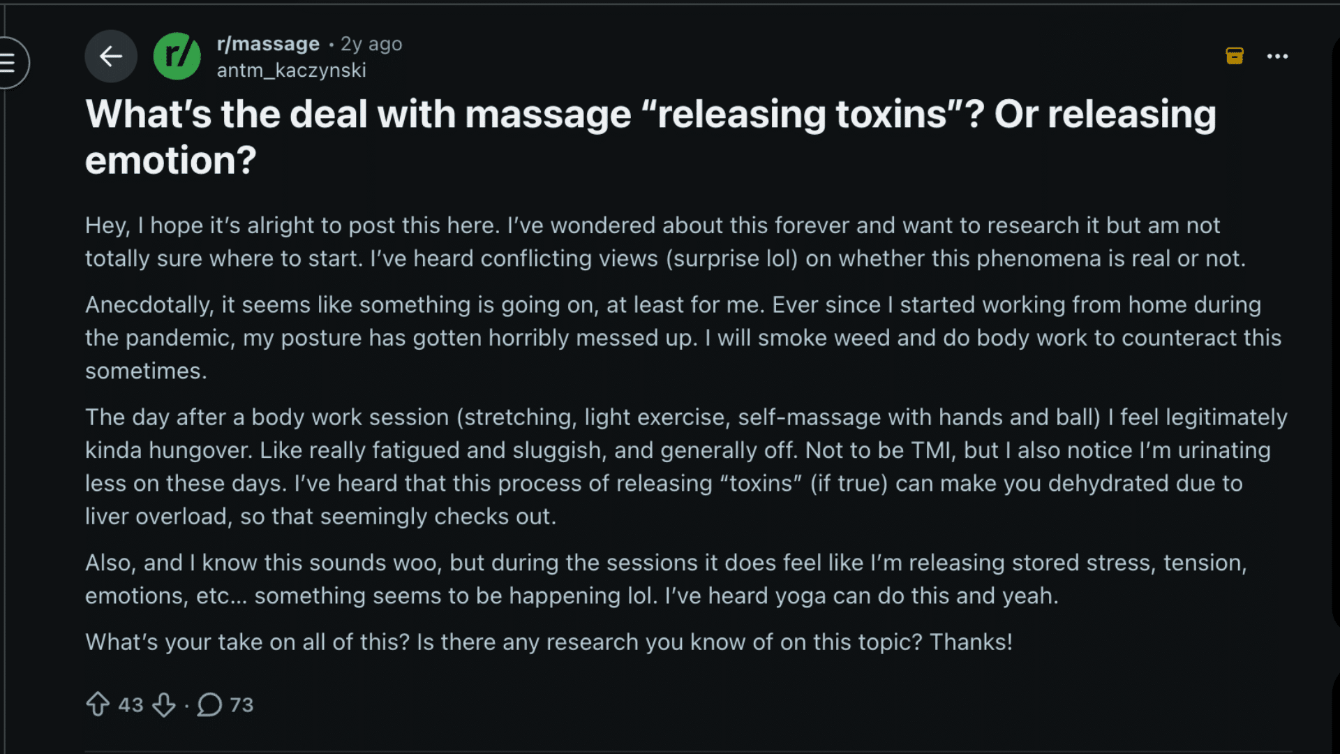 why drink water after massage