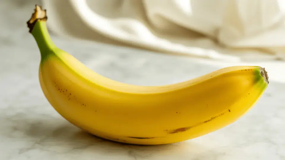 banana on light surface showing ripe yellow fruit naturally high in potassium for healthy daily nutrition