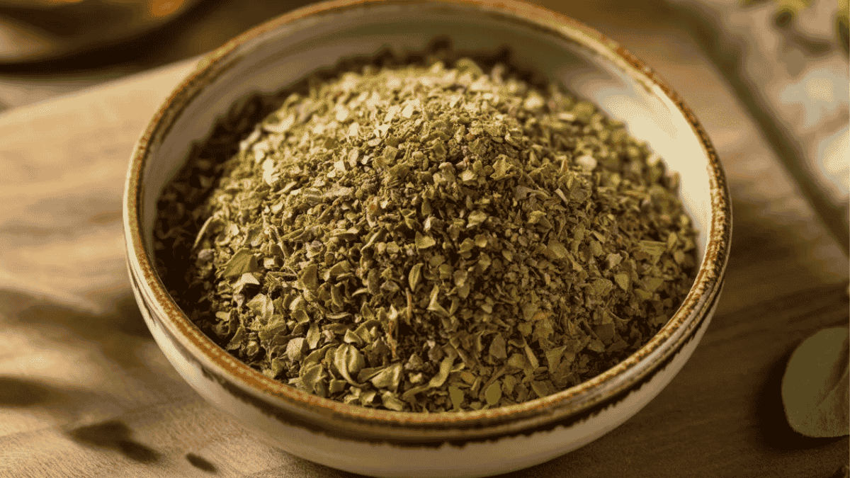 dried oregano kept in a bowl, a herb used for seasoning and is a good aid in weight-loss