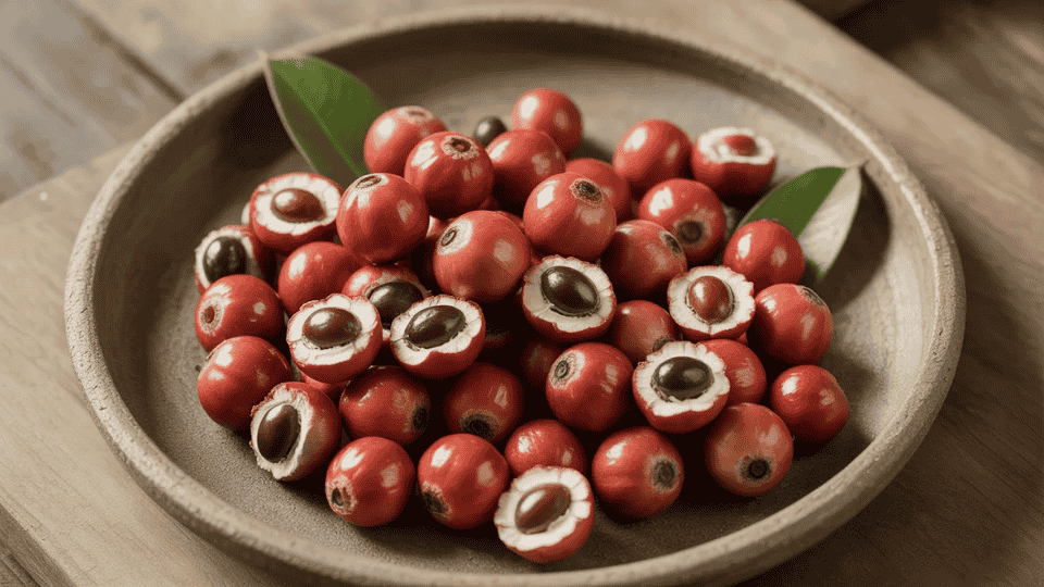 guarana berries in a bowl, a natural herb often used in weight loss supplements for energy and appetite control