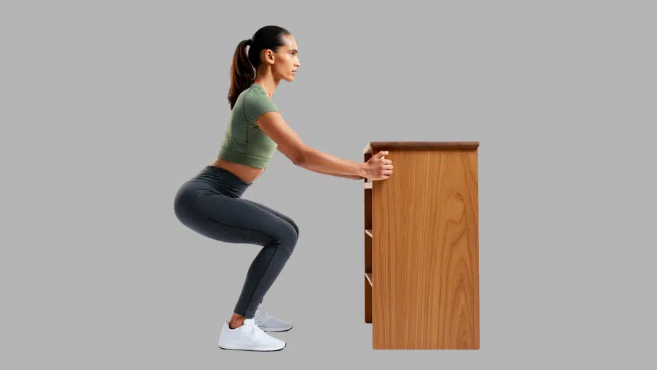 supported mini squat counter or chair support