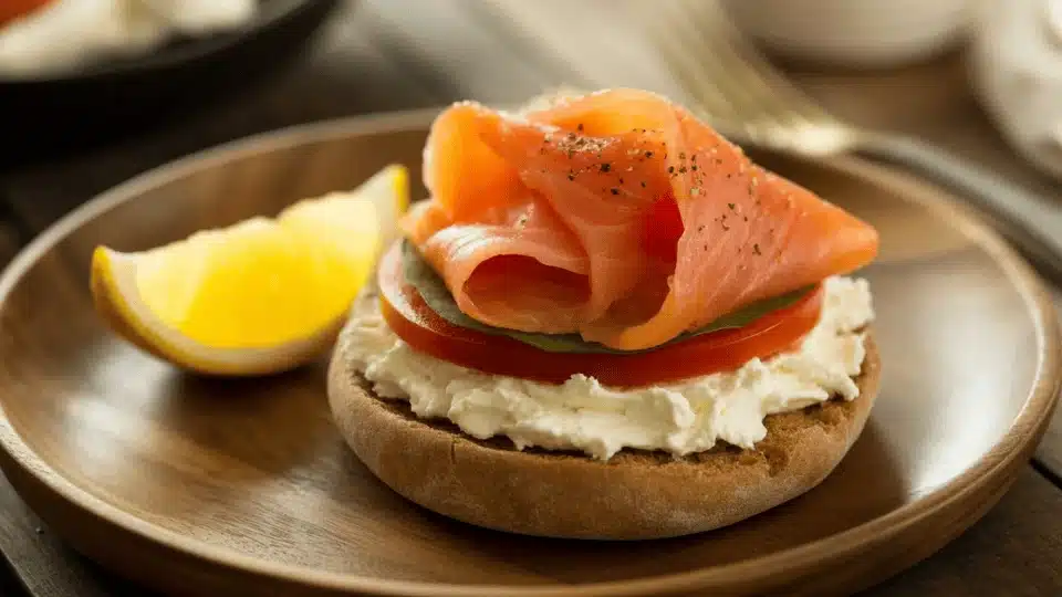 Smoked Salmon English Muffin Half