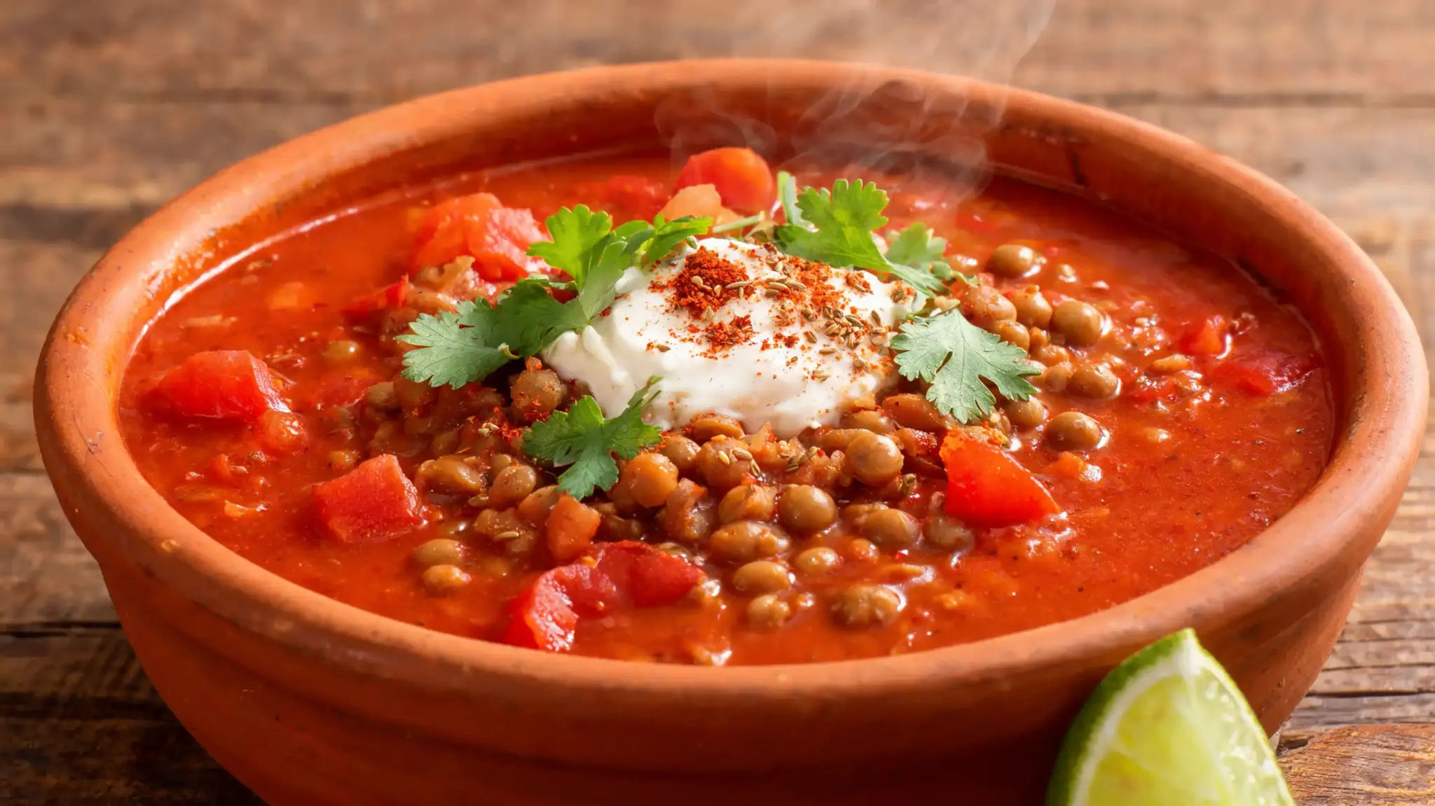 rich, flavorful lentil soup with tomatoes, cumin, and smoked paprika for a hearty meal