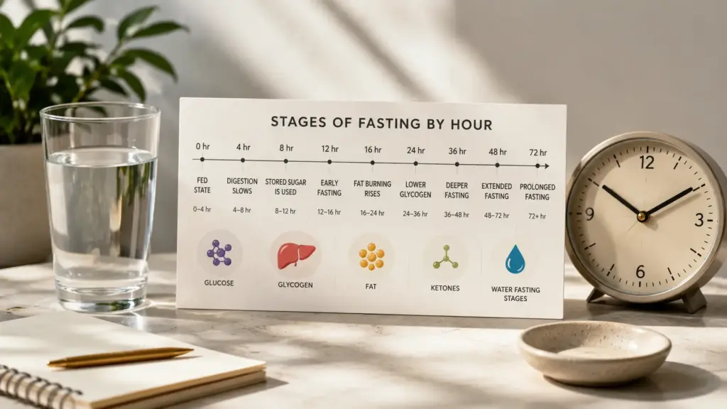 alt text stages of fasting timeline