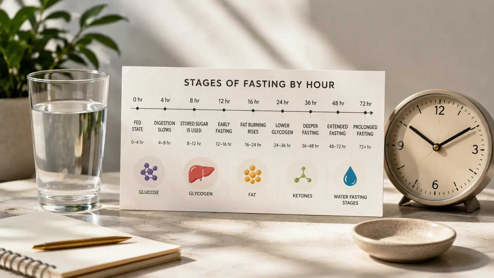 alt text stages of fasting timeline