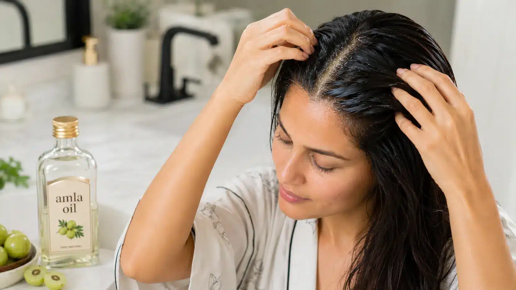 amla oil benefits for hair dry scalp care with amla oil