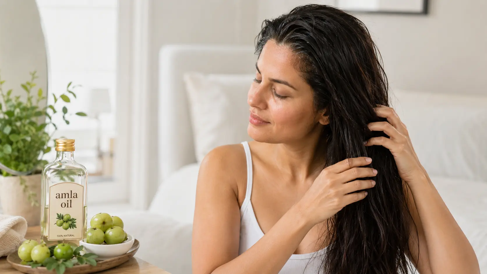 amla oil benefits for hair frizz control with amla oil and amla fruit