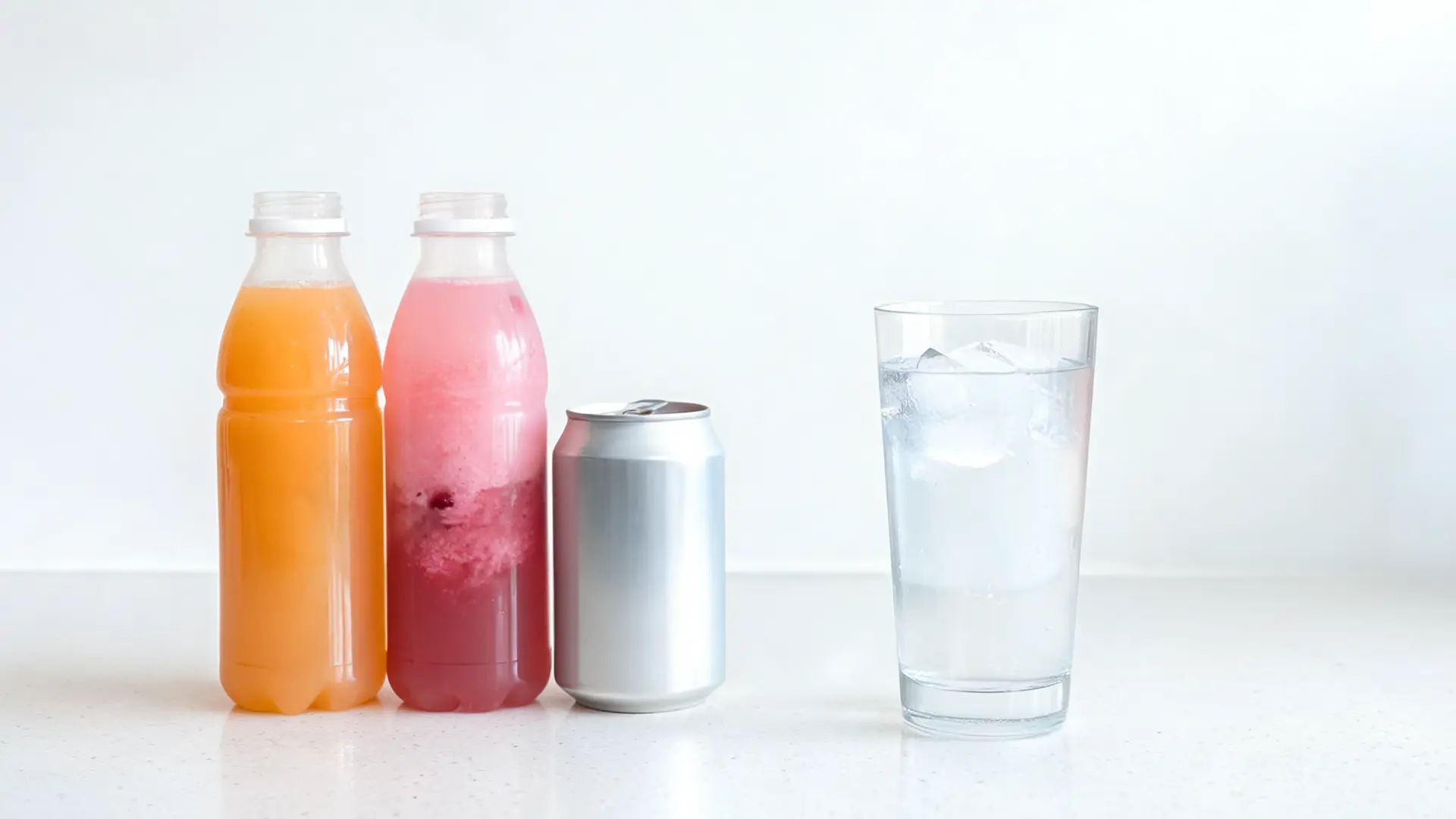 flavored drinks and diet beverage beside water for fasting caution