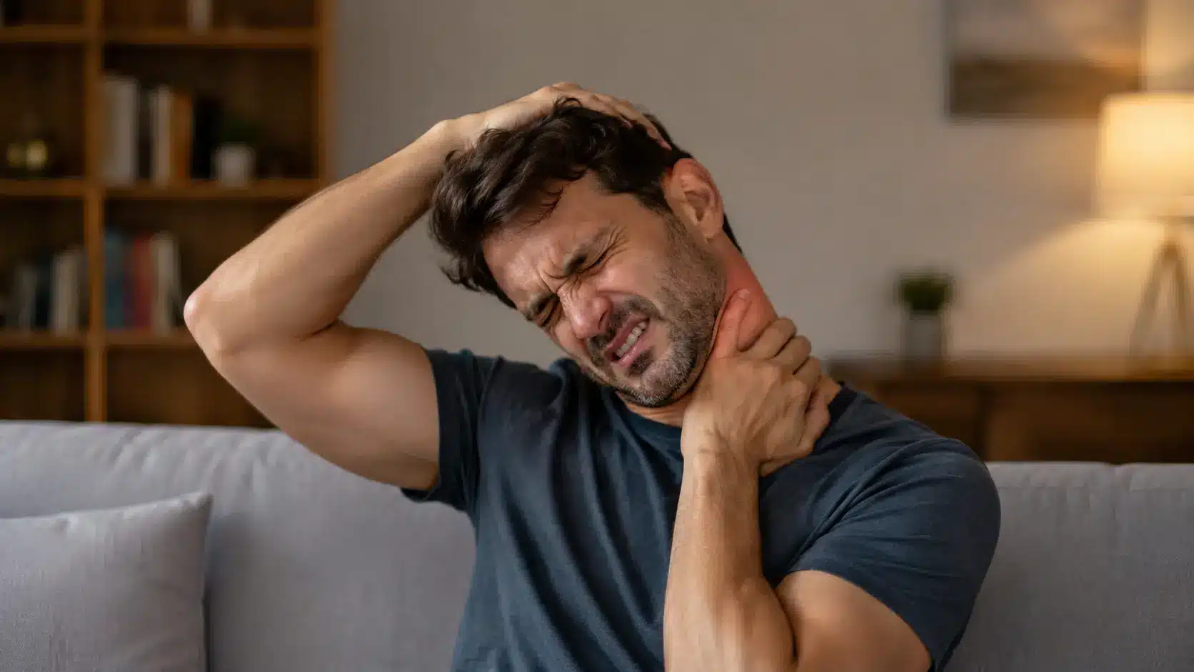 forceful self neck cracking causing visible discomfort