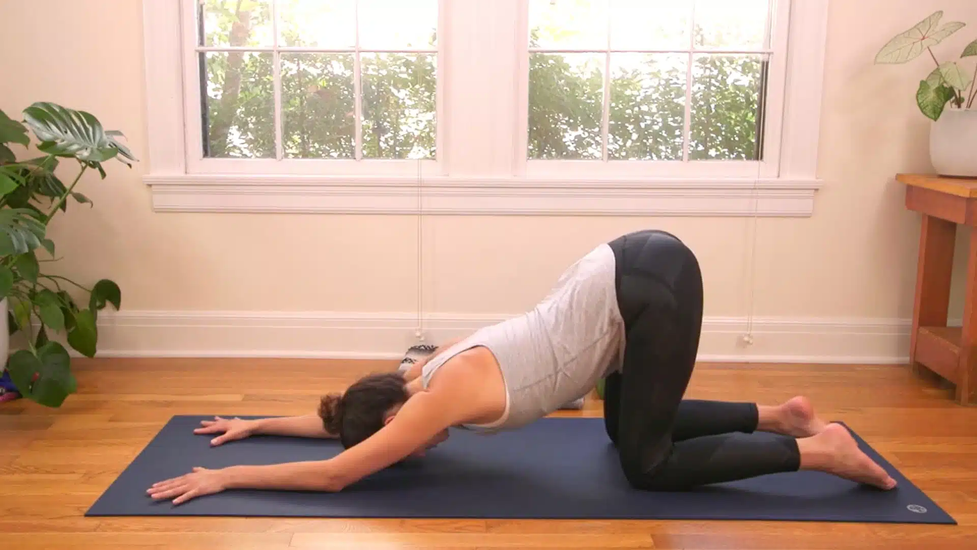 Puppy pose shoulder opener before ustrasana