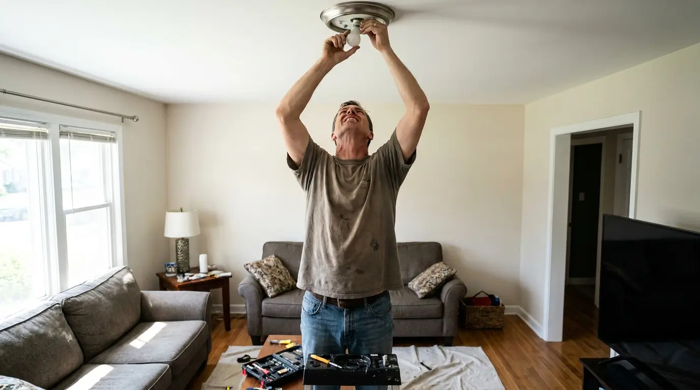 neck hyperextension during overhead work causing strain