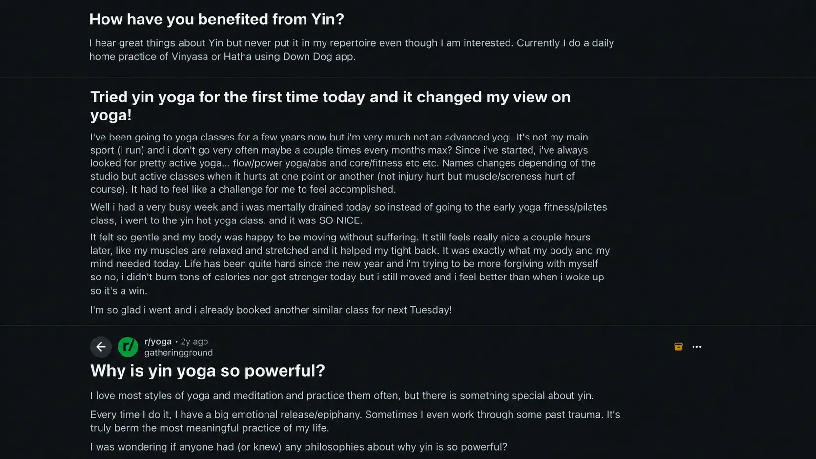 online discussions about yin yoga benefits