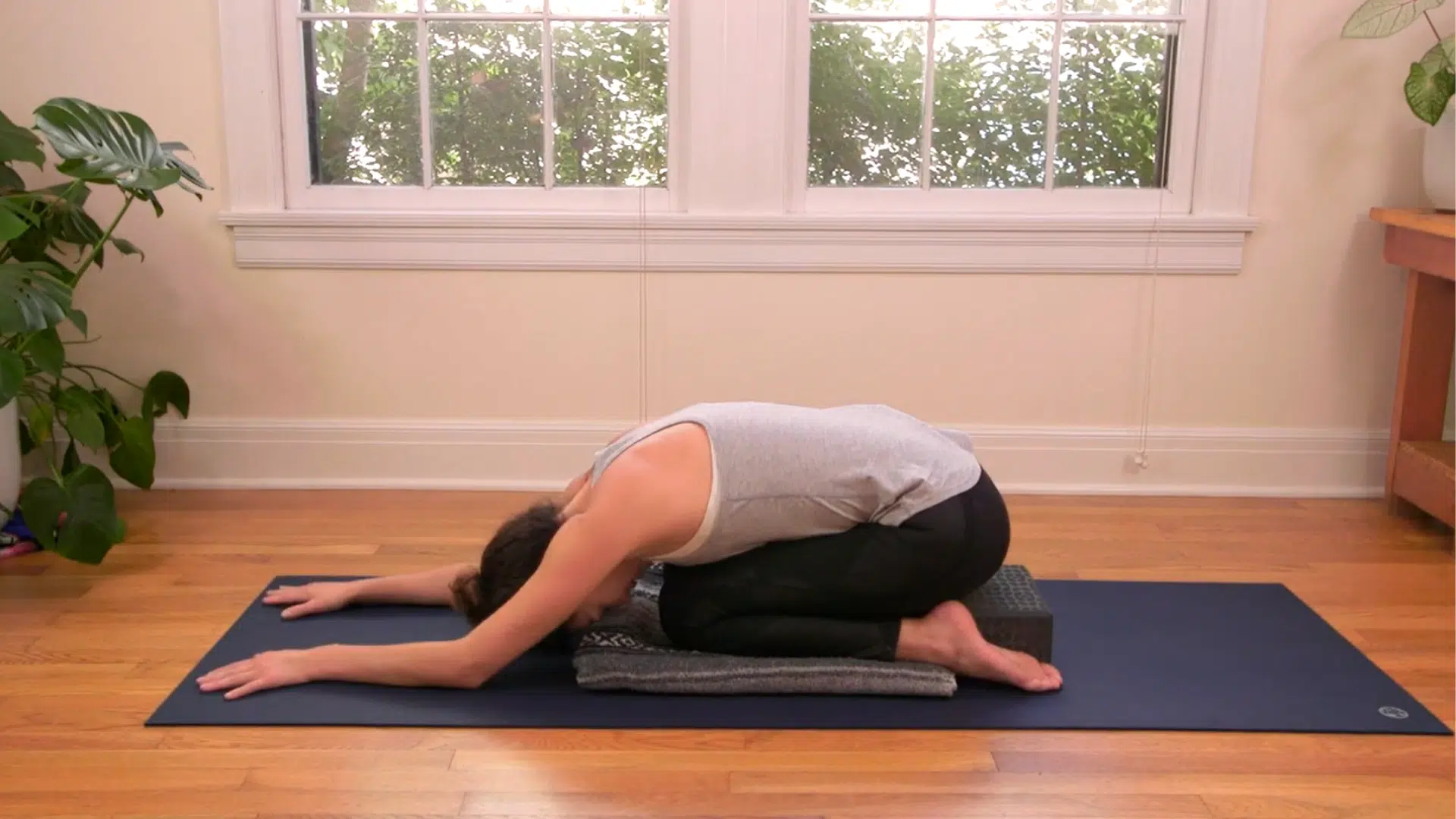 Child's pose counter pose after camel pose yoga