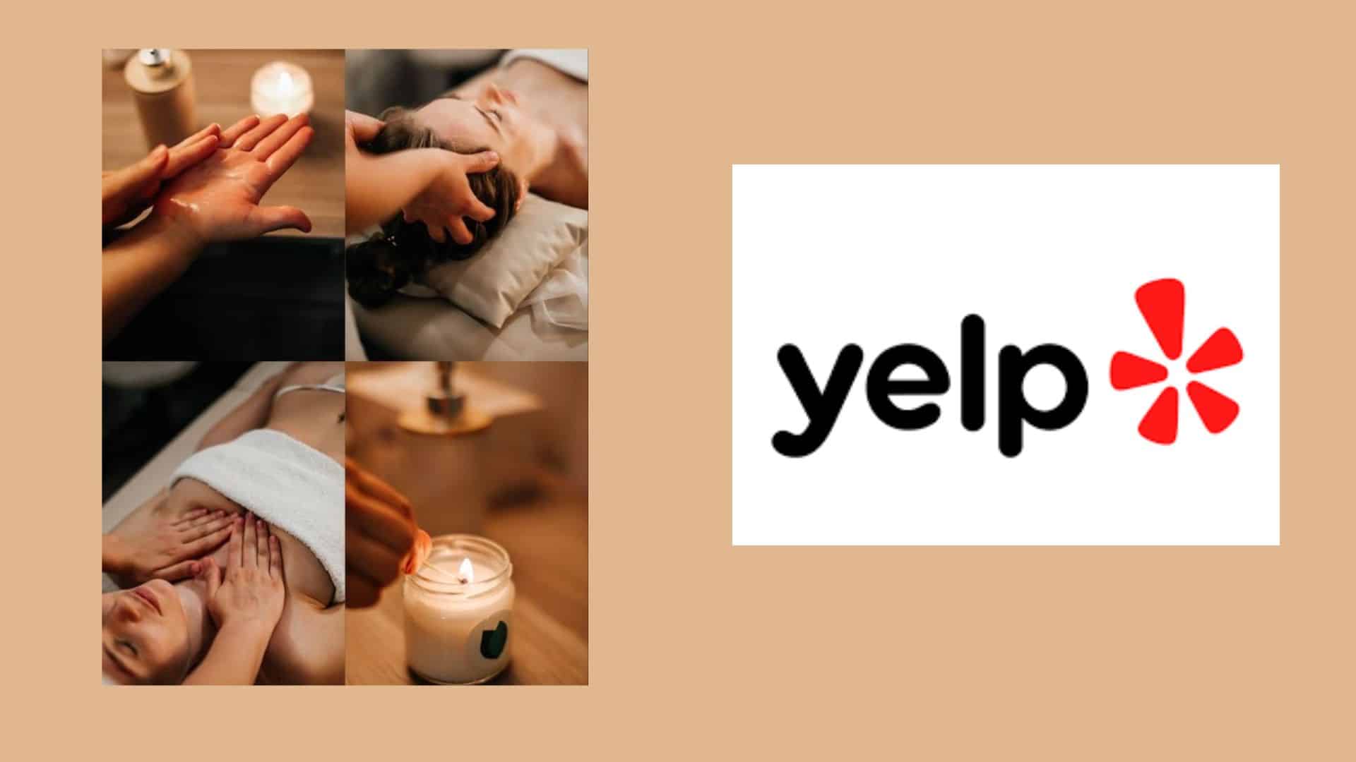 Spa massage collage showing relaxing treatments, candles, and spa therapy scenes
