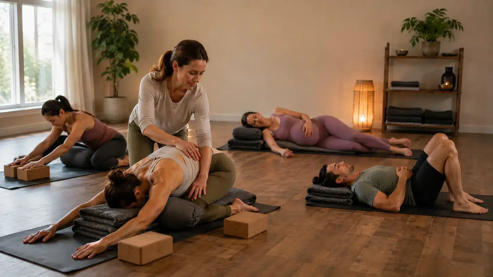 yin yoga modifications with props, support and gentle poses